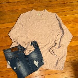 American Eagle Outfitters Women's Light Pink Sweater